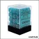 Dés - Chessex - Set de 36 Dés à 6 faces - 12 mm - Cirrus - Vert Aquatique/Argent