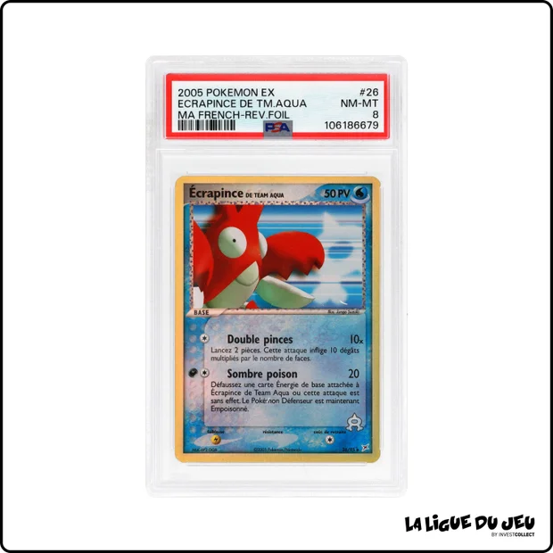 Peu Commune - Pokemon - TATM - Écrapince de Team Aqua 26/95 - Reverse Foil - PSA 8 - Français