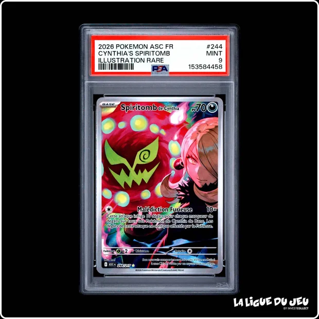 IR - Pokemon - Héros Transcendants - Spiritomb de Cynthia - 244/217 - PSA 9 - Français
