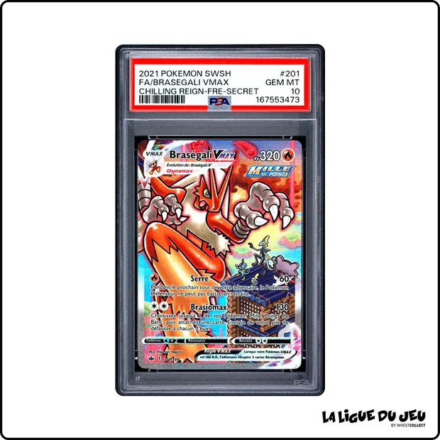 Secrete - Pokemon - Règne de Glace - Braségali VMAX - 201/198 - PSA 10 - Français