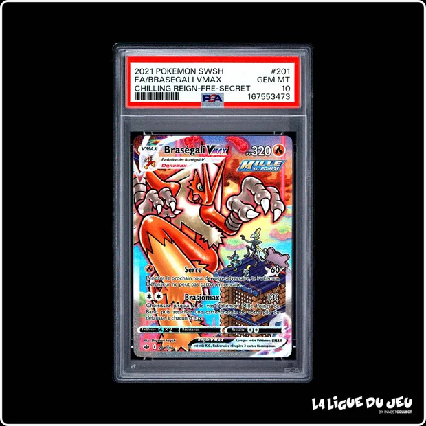 Secrete - Pokemon - Règne de Glace - Braségali VMAX - 201/198 - PSA 10 - Français
