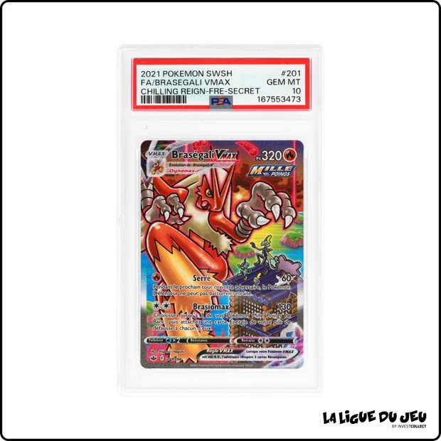 Secrete - Pokemon - Règne de Glace - Braségali VMAX - 201/198 - PSA 10 - Français