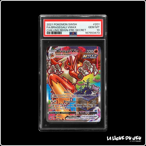 Secrete - Pokemon - Règne de Glace - Braségali VMAX - 201/198 - PSA 10 - Français
