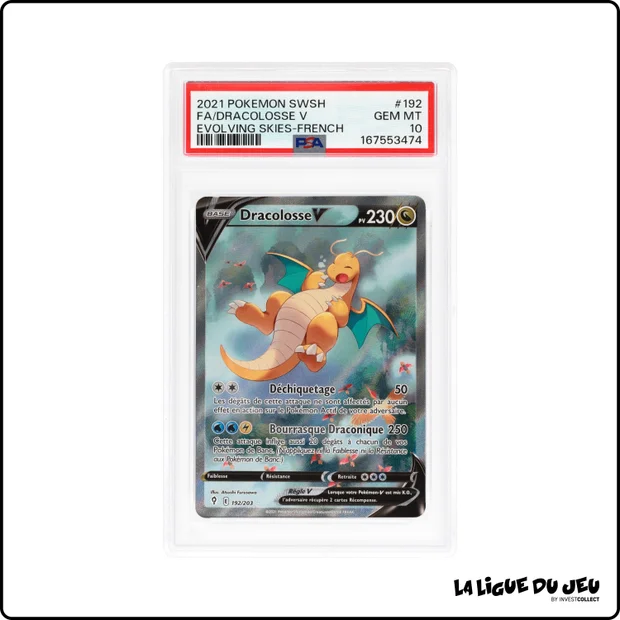 Ultra - Pokemon - Évolution Céleste - Dracolosse V - 192/203 - PSA 10 - Français