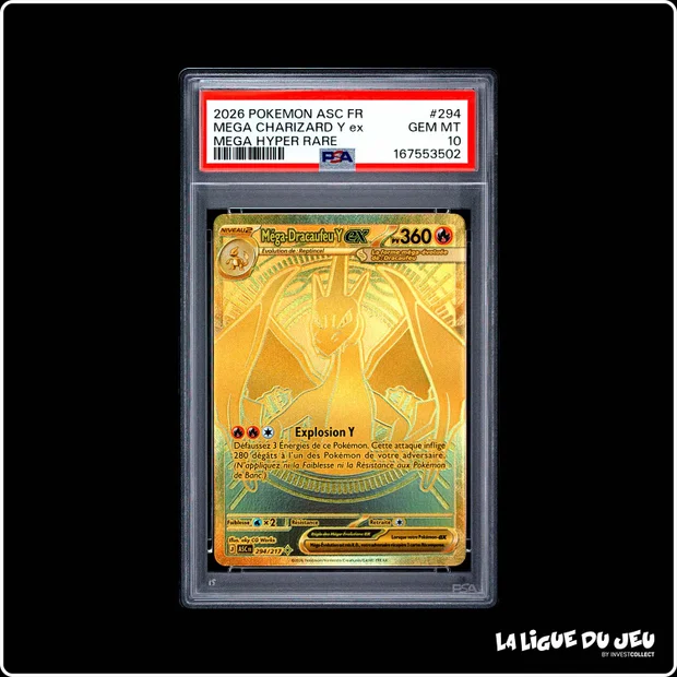 MHR - Pokemon - Héros Transcendant - Méga-Dracaufeu Y ex - 294/217 - PSA 10 - Français