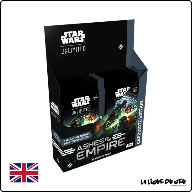 Display - Star Wars Unlimited - Ashes of the Empire - 12 Boosters Collector - Carbonite Edition - Scellé - Anglais
