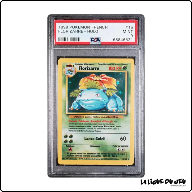Holo - Pokemon - Set de Base - Florizarre - 15/102 - Unlimited - PSA 9 - Français