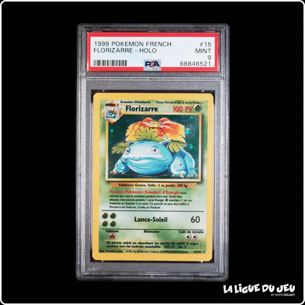 Holo - Pokemon - Set de Base - Florizarre - 15/102 - Unlimited - PSA 9 - Français