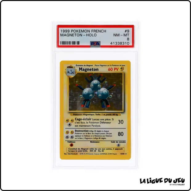 Holo - Pokemon - Set de Base - Magneton - 9/102 - Unlimited - PSA 8 - Français