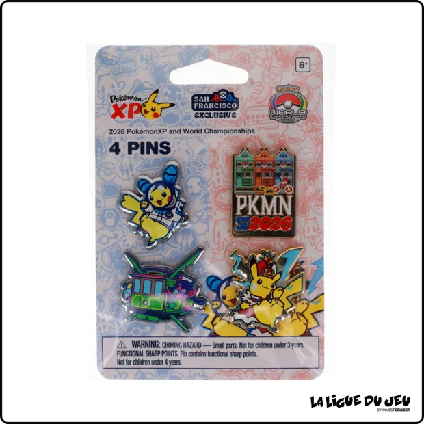 Pin's Pokemon - Pokemon Center - World Championships San Francisco 2026 - Pokemon XP 4 Pins - Scellé