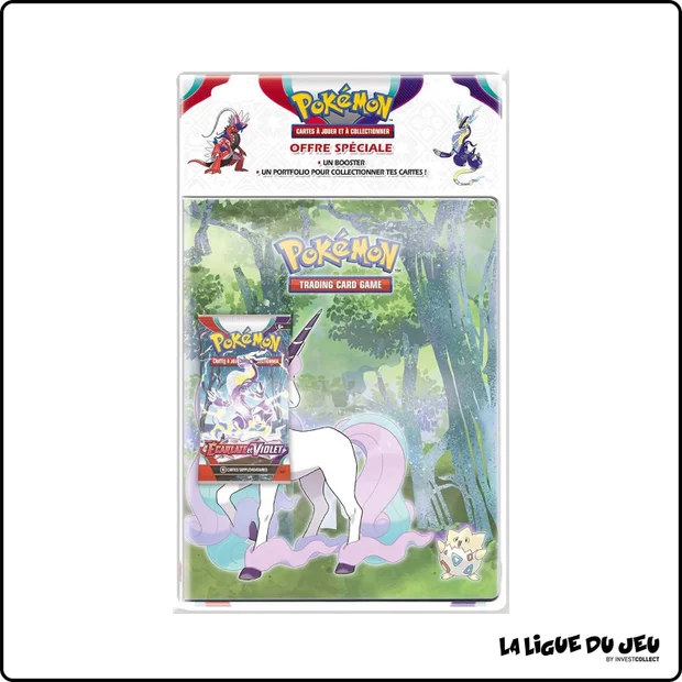 Portfolio - Pokemon - Album de rangement - Galopa de Galar & Togepi + 1 Booster Écarlate & Violet de base EV01 - 180 cases