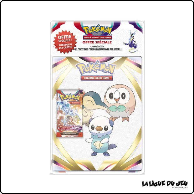 Portfolio - Pokemon - Album de rangement - Héricendre, Moustillon & Brindibou + 1 Booster Écarlate & Violet de base EV01 - 180 cases