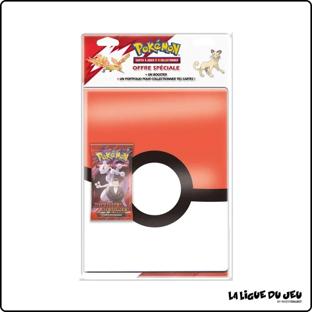 Portfolio - Pokemon - Album de rangement - Illustration Pokéball + 1 Booster Rivalités Destinées - EV10 - 180 cases