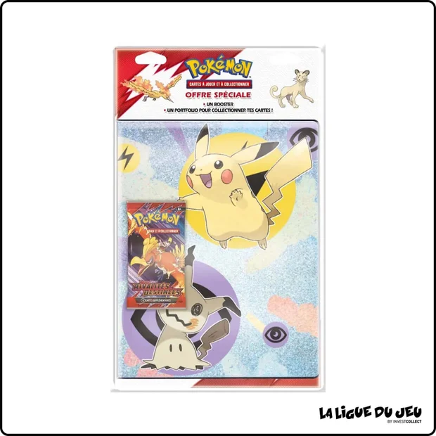 Portfolio - Pokemon - Album de rangement - Pikachu & Mimiqui + 1 Booster Rivalités Destinées - EV10 - 180 cases