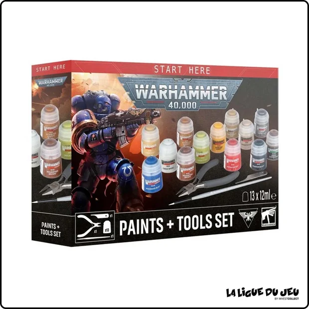 Warhammer 40,000 - Set de peintures + Outils - 13 Peintures