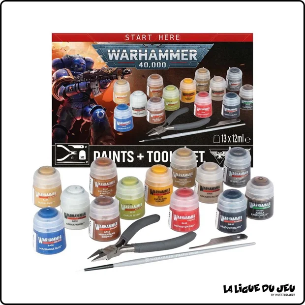Warhammer 40,000 - Set de peintures + Outils - 13 Peintures