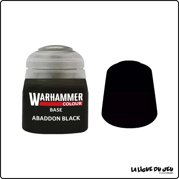 Warhammer Colour - Base - Abaddon Black - 12mL - 1 Peinture