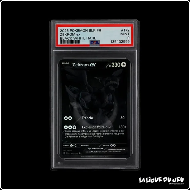 BWR - Pokémon - Foudre Noire - Zekrom ex - 172/086 - PSA 9 - Français