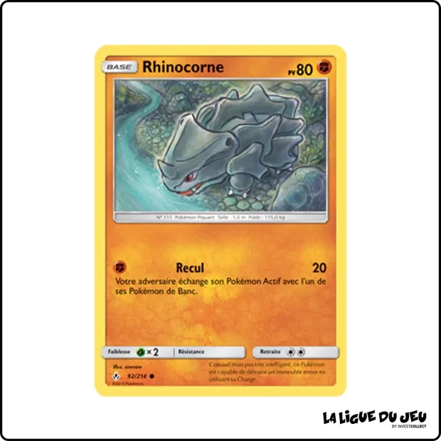 Commune - Pokemon - Alliance Infaillible - Rhinocorne 92/214