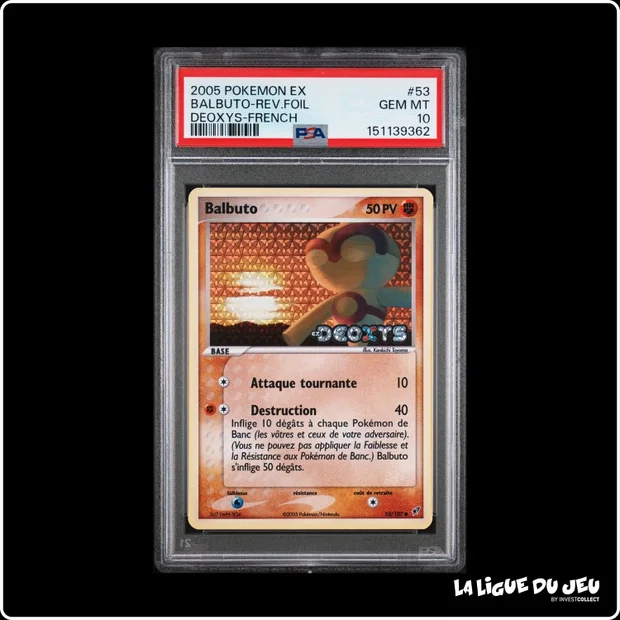 Commune - Pokemon - Deoxys - Balbuto - 53/107 - Reverse Foil - PSA 10 - Français