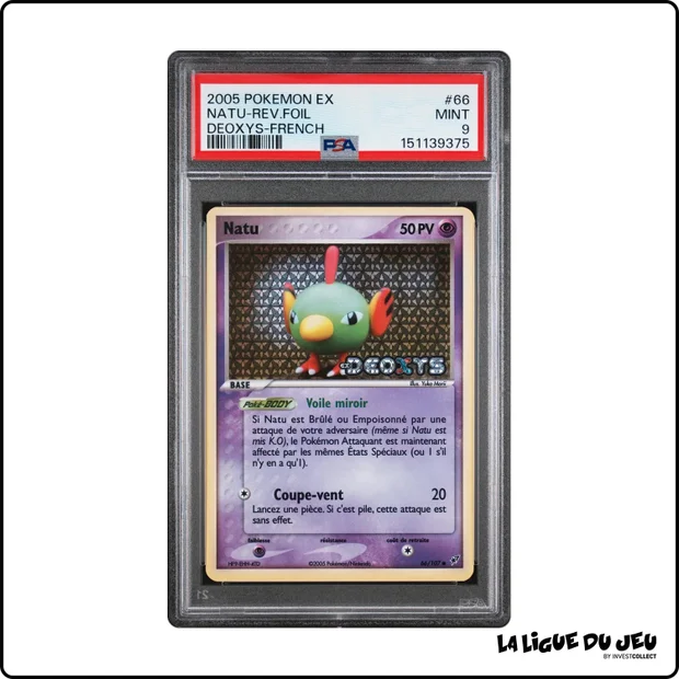 Commune - Pokemon - Deoxys - Natu - 66/107 - Reverse Foil - PSA 9 - Français