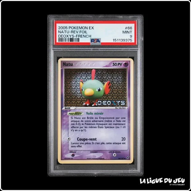 Commune - Pokemon - Deoxys - Natu - 66/107 - Reverse Foil - PSA 9 - Français