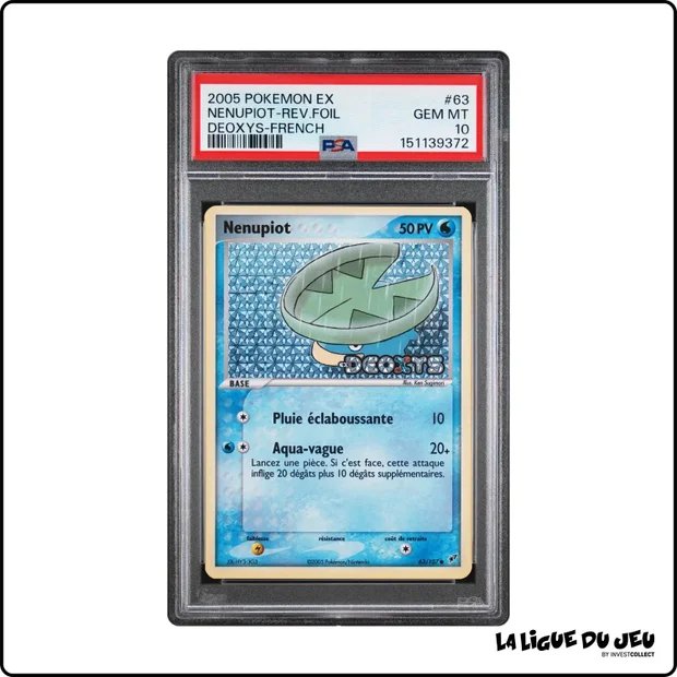 Commune - Pokemon - Deoxys - Nenupiot - 63/107 - Reverse Foil - PSA 10 - Français