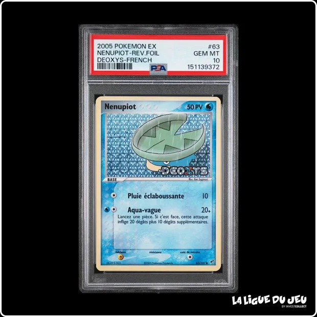 Commune - Pokemon - Deoxys - Nenupiot - 63/107 - Reverse Foil - PSA 10 - Français