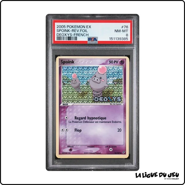 Commune - Pokemon - Deoxys - Spoink - 76/107 - Reverse Foil - PSA 8 - Français