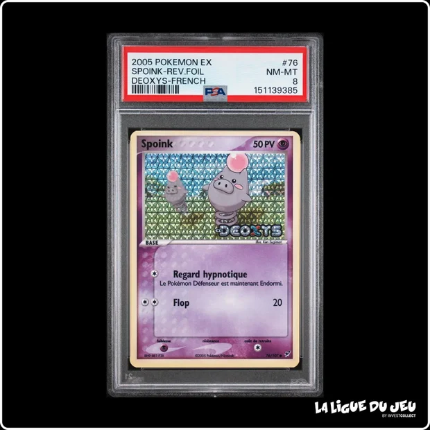Commune - Pokemon - Deoxys - Spoink - 76/107 - Reverse Foil - PSA 8 - Français