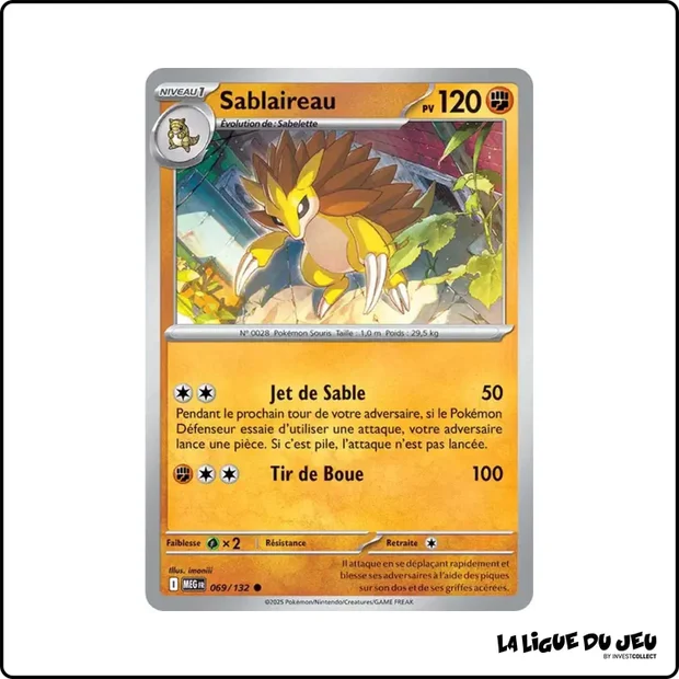 Commune - Pokemon - Méga Évolution de Base - Sablaireau 69/132