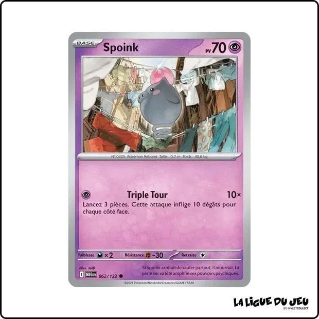 Commune - Pokemon - Méga Évolution de Base - Spoink 62/132