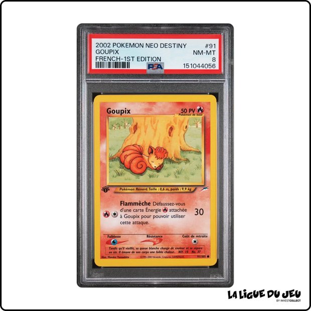 Commune - Pokemon - Neo Destiny - Goupix - 91/105 - 1er édition - PSA 8 - Français