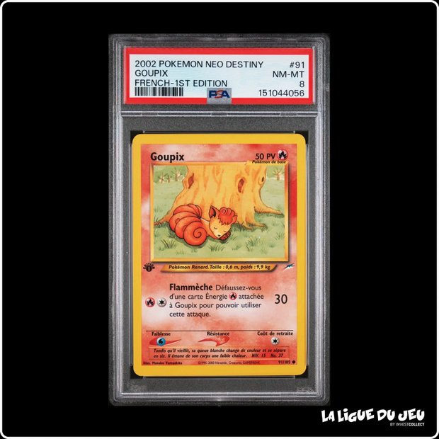Commune - Pokemon - Neo Destiny - Goupix - 91/105 - 1er édition - PSA 8 - Français