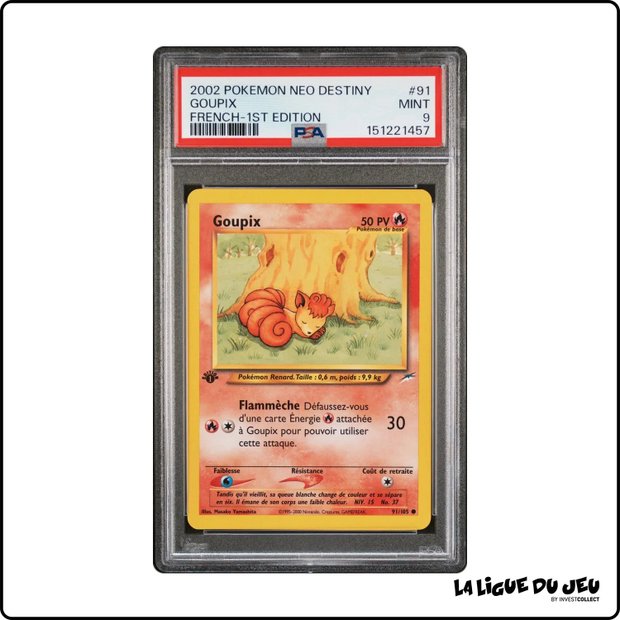 Commune - Pokemon - Neo Destiny - Goupix - 91/105 - 1er édition - PSA 9 - Français