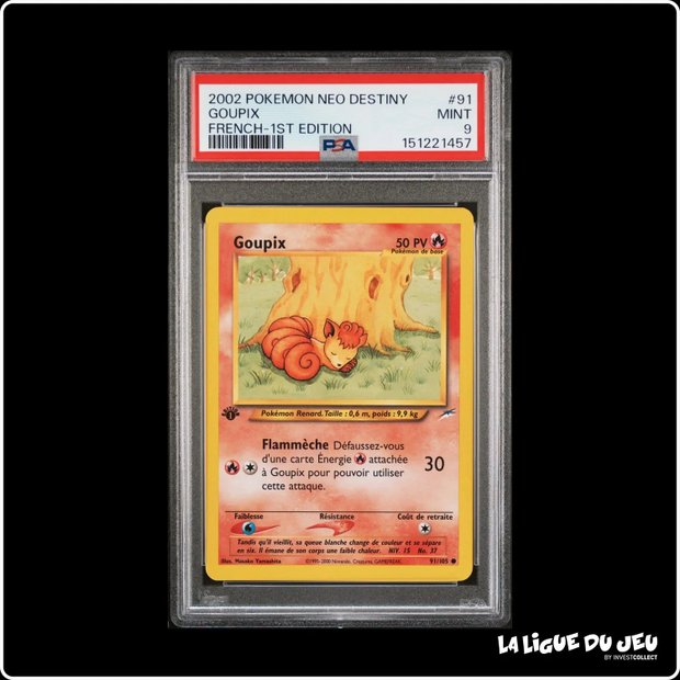 Commune - Pokemon - Neo Destiny - Goupix - 91/105 - 1er édition - PSA 9 - Français