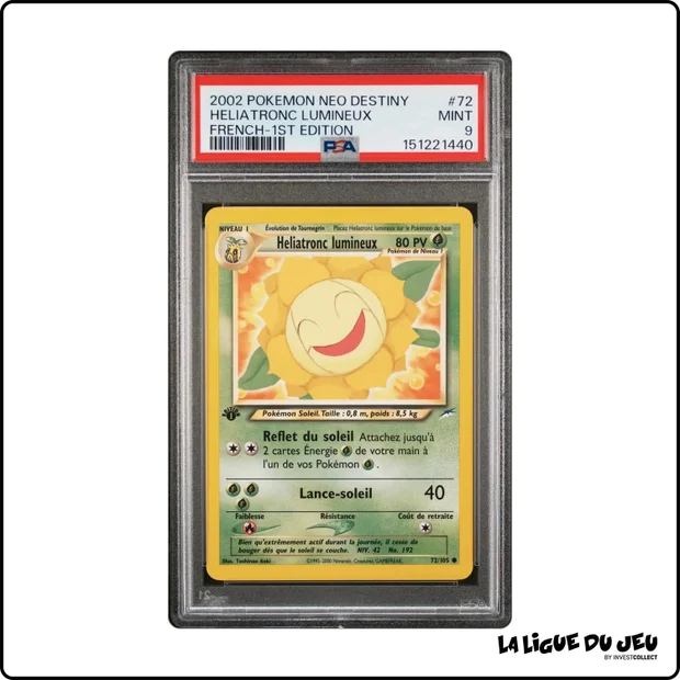 Commune - Pokemon - Neo Destiny - Heliatronc lumineux - 72/105 - 1er édition - PSA 9 - Français