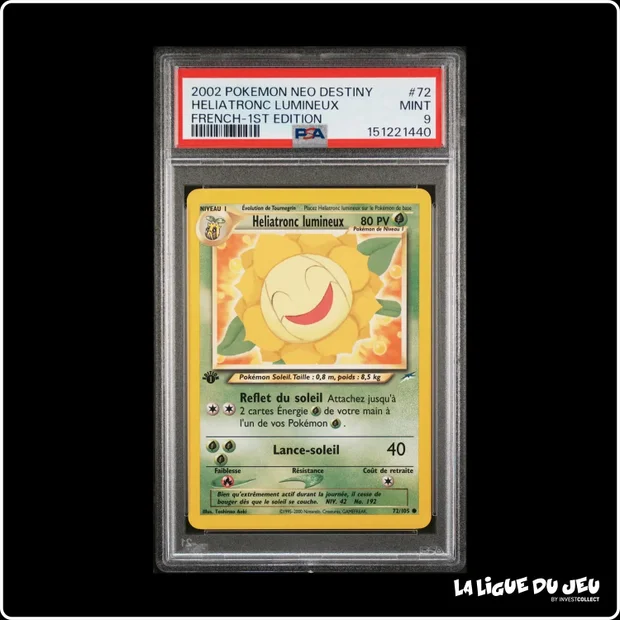 Commune - Pokemon - Neo Destiny - Heliatronc lumineux - 72/105 - 1er édition - PSA 9 - Français
