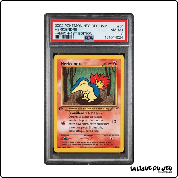 Commune - Pokemon - Neo Destiny - Héricendre - 61/105 - 1er édition - PSA 8 - Français