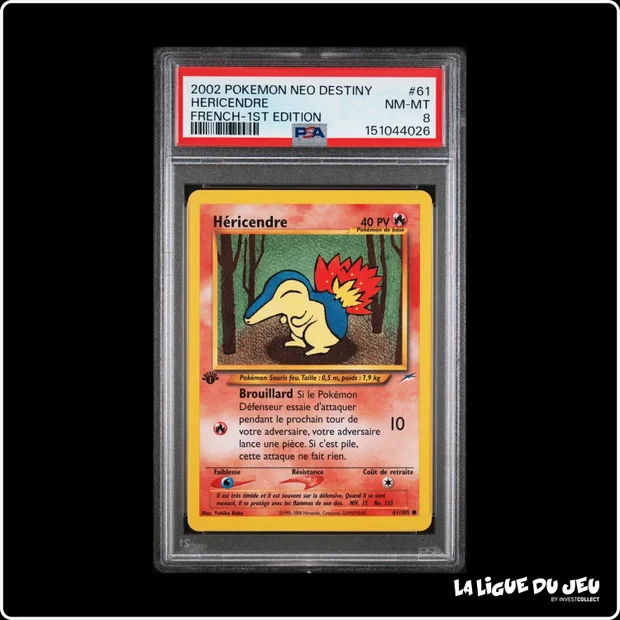 Commune - Pokemon - Neo Destiny - Héricendre - 61/105 - 1er édition - PSA 8 - Français