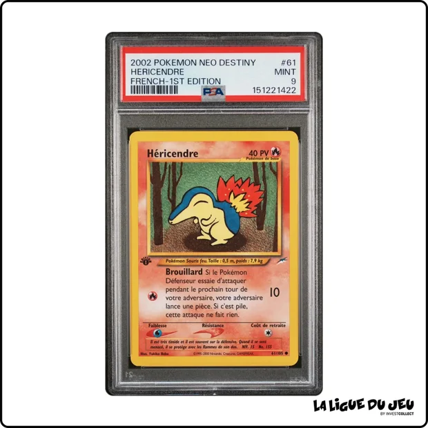 Commune - Pokemon - Neo Destiny - Héricendre - 61/105 - 1er édition - PSA 9 - Français
