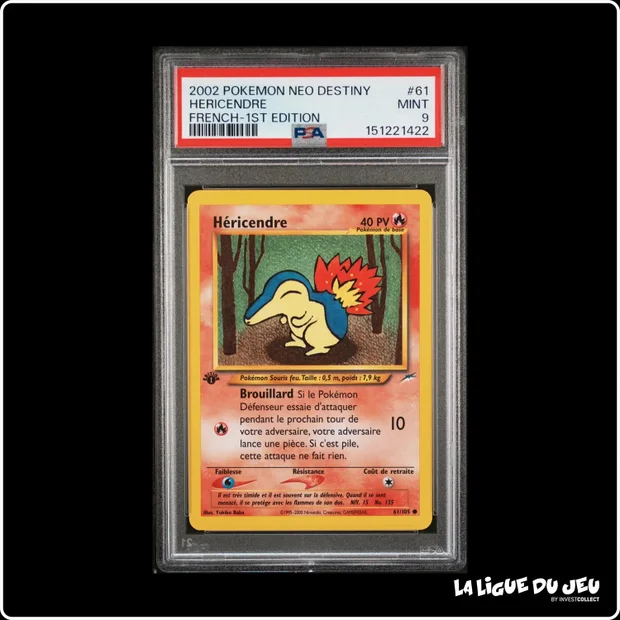Commune - Pokemon - Neo Destiny - Héricendre - 61/105 - 1er édition - PSA 9 - Français