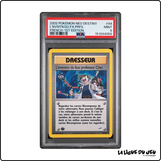 Commune - Pokemon - Neo Destiny - L'invention du faux professeur Chen - 94/105 - 1er édition - PSA 9 - Français
