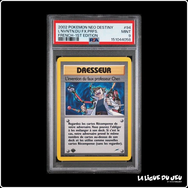Commune - Pokemon - Neo Destiny - L'invention du faux professeur Chen - 94/105 - 1er édition - PSA 9 - Français