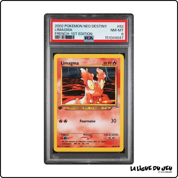 Commune - Pokemon - Neo Destiny - Limagma - 82/105 - 1er édition - PSA 8 - Français