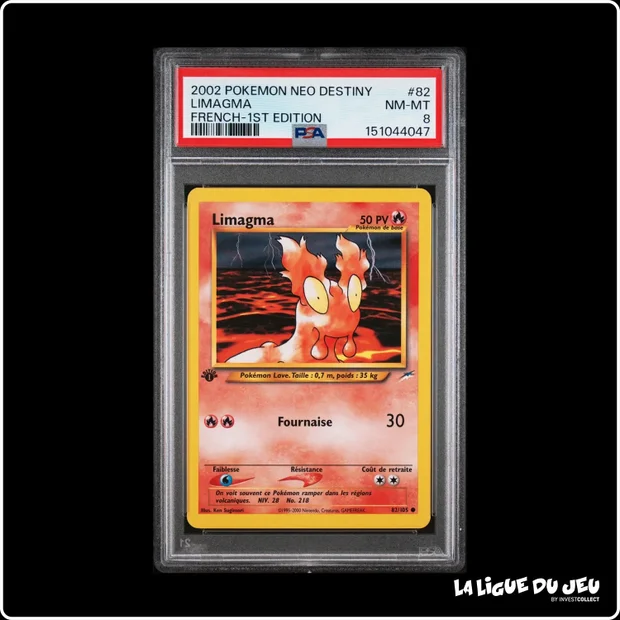 Commune - Pokemon - Neo Destiny - Limagma - 82/105 - 1er édition - PSA 8 - Français