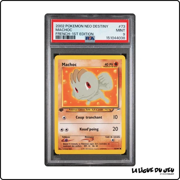Commune - Pokemon - Neo Destiny - Machoc - 73/105 - 1er édition - PSA 9 - Français
