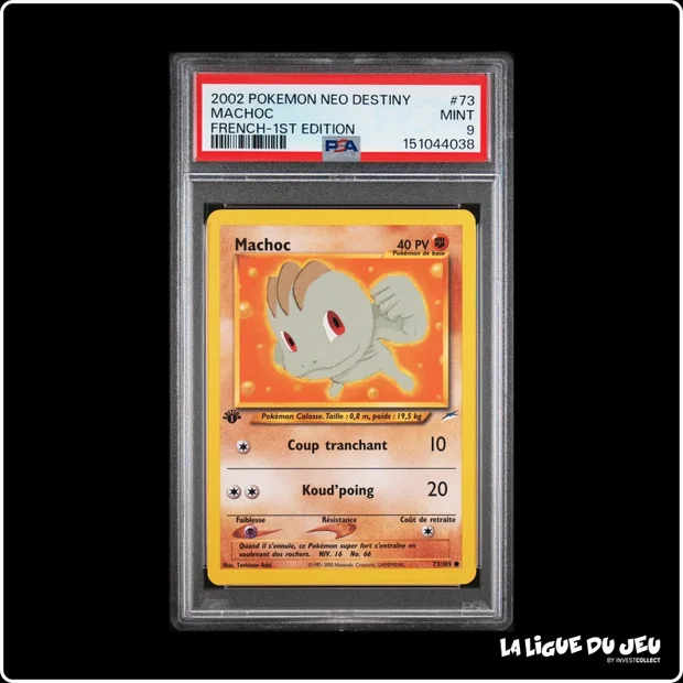 Commune - Pokemon - Neo Destiny - Machoc - 73/105 - 1er édition - PSA 9 - Français