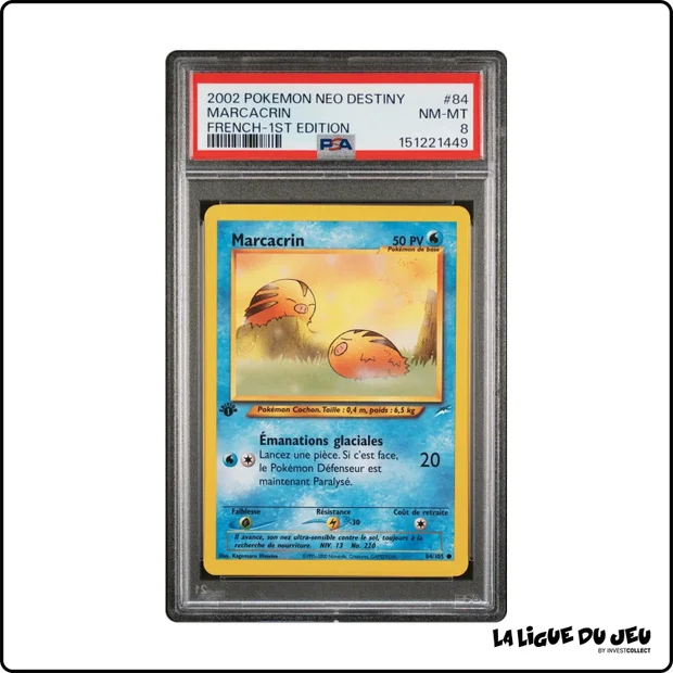 Commune - Pokemon - Neo Destiny - Marcacrin - 84/105 - 1er édition - PSA 8 - Français