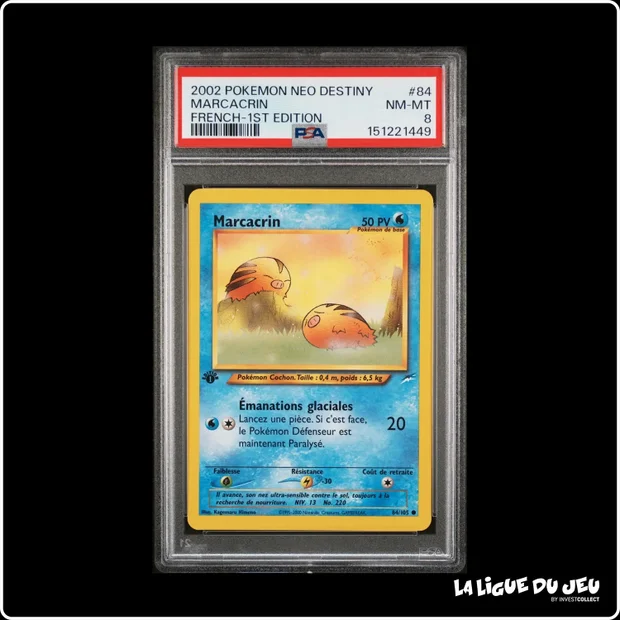 Commune - Pokemon - Neo Destiny - Marcacrin - 84/105 - 1er édition - PSA 8 - Français